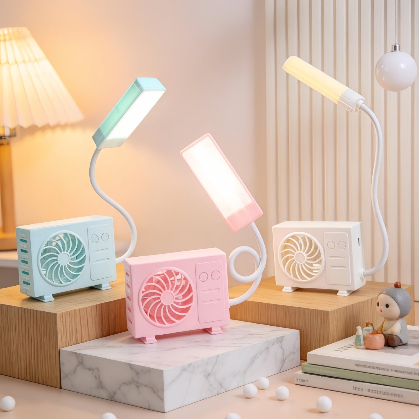 Damen Tischlampe mit integriertem USB-Ventilator Brehn