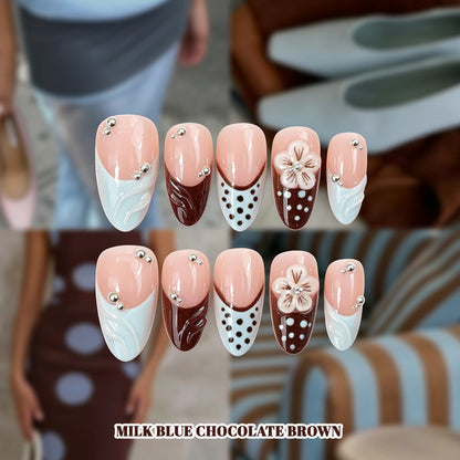 Künstlerisches Acryl Press-On Nageldesign Brehn