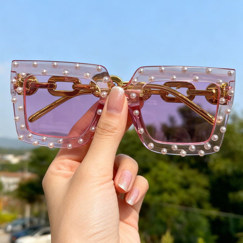 Dekorative perlenbesetzte Katzenaugen-Sonnenbrille Brehn