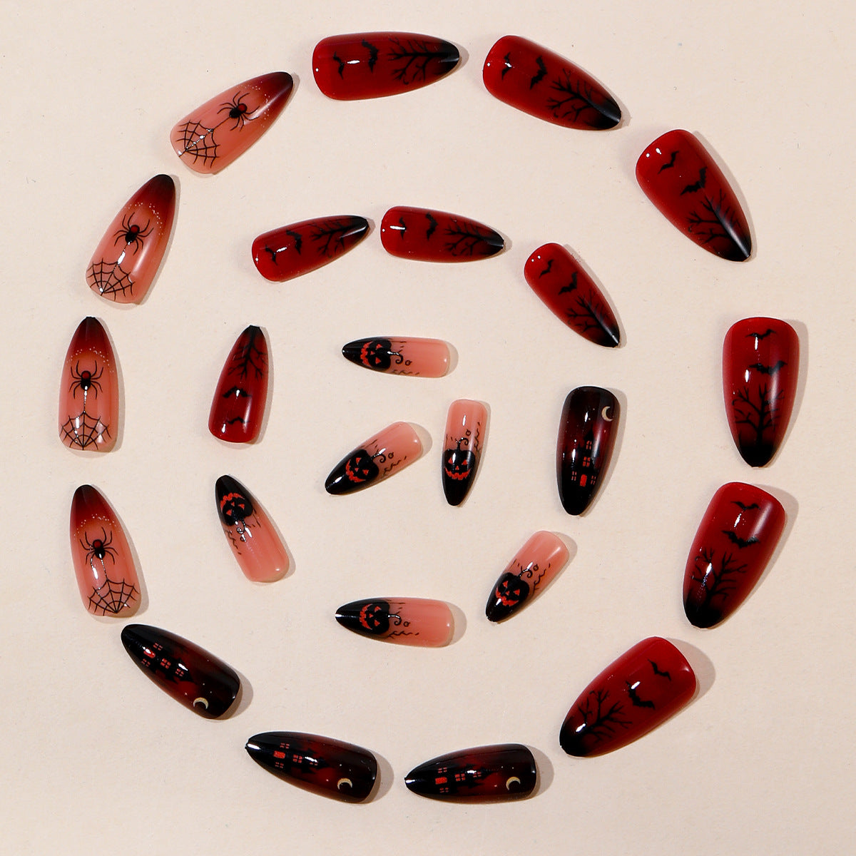 Gothic Halloween-Themen Stiletto Nagelkunst Erweiterungen Brehn 1789713505