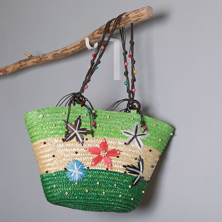 Strandtasche mit Buntem Blütenmuster Brehn