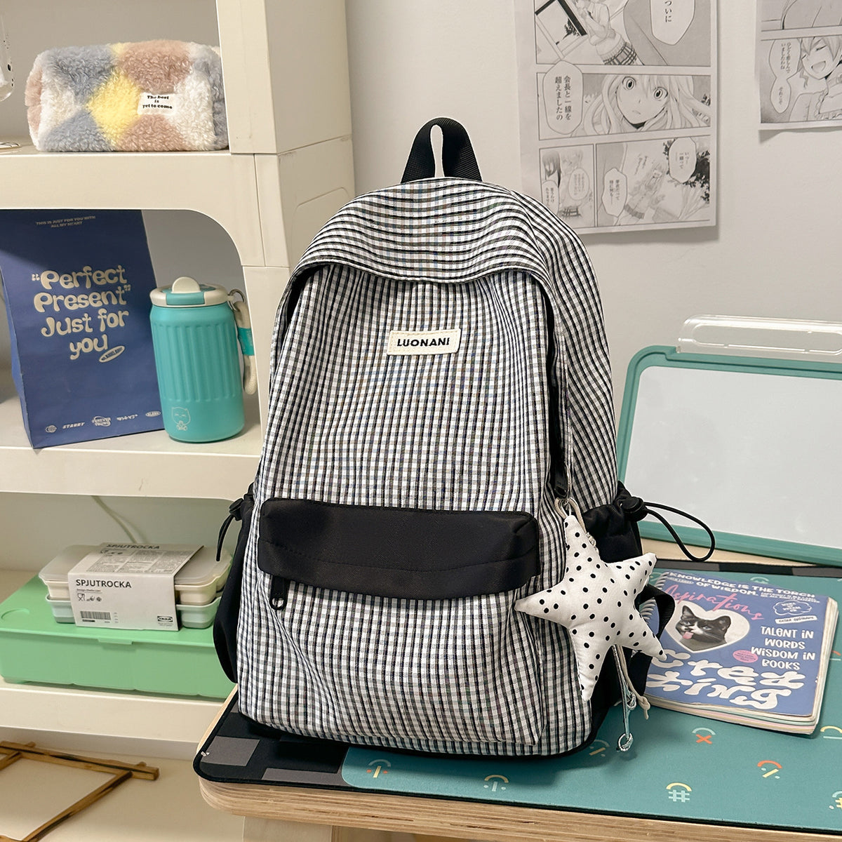 Stylische gestreifte Rucksack Brehn