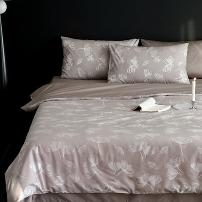 Luxuriöses Bettwäsche-Set aus Satin mit dezentem Blumenjacquard