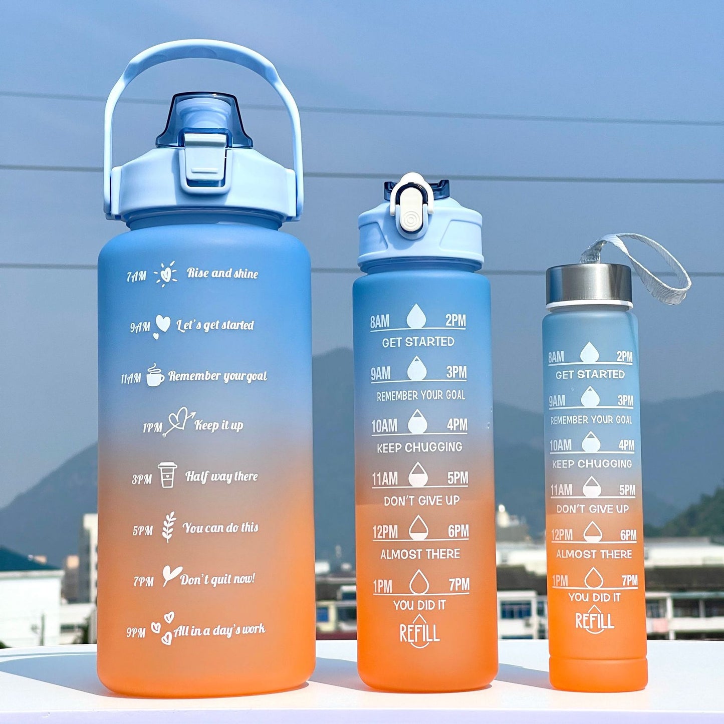 Unisex Motivierende Wasserflasche mit Zeiteinteilung Brehn