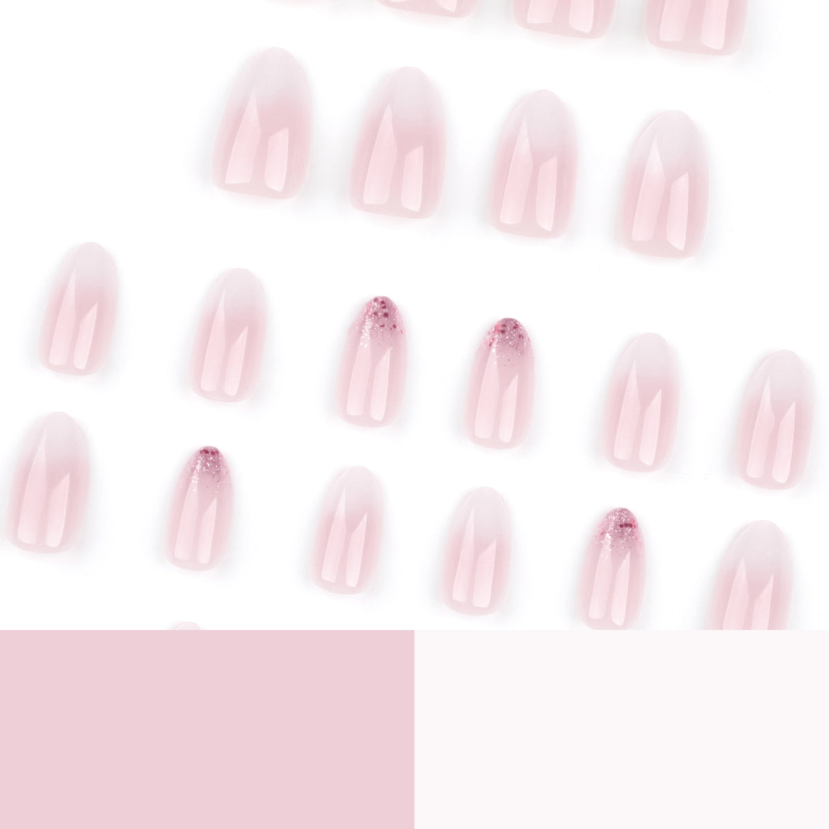 Kunstvolle Nagelverlängerungen mit Glitzerverzierung und Ombre-Effekt Brehn