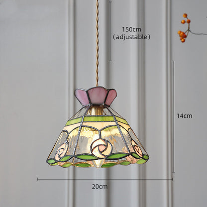 Verstellbare Vintage-Glas-Hängeleuchte