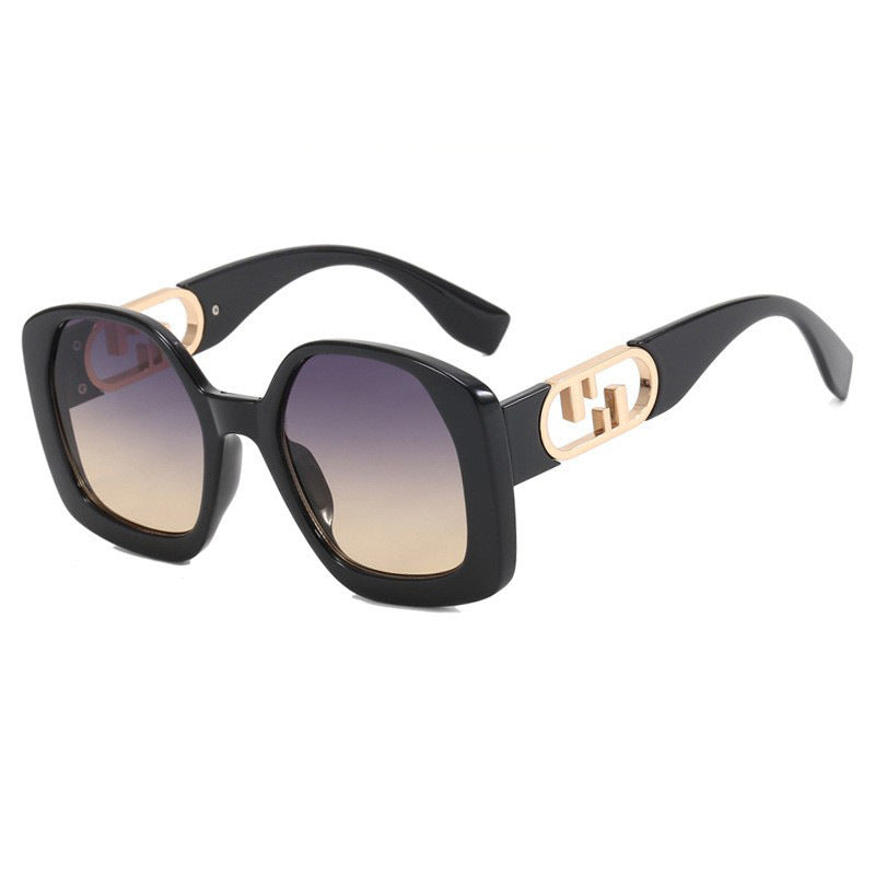 Damen oversized Sonnenbrille mit extravagantem geometrischen Rahmen und eleganten Akzenten Brehn
