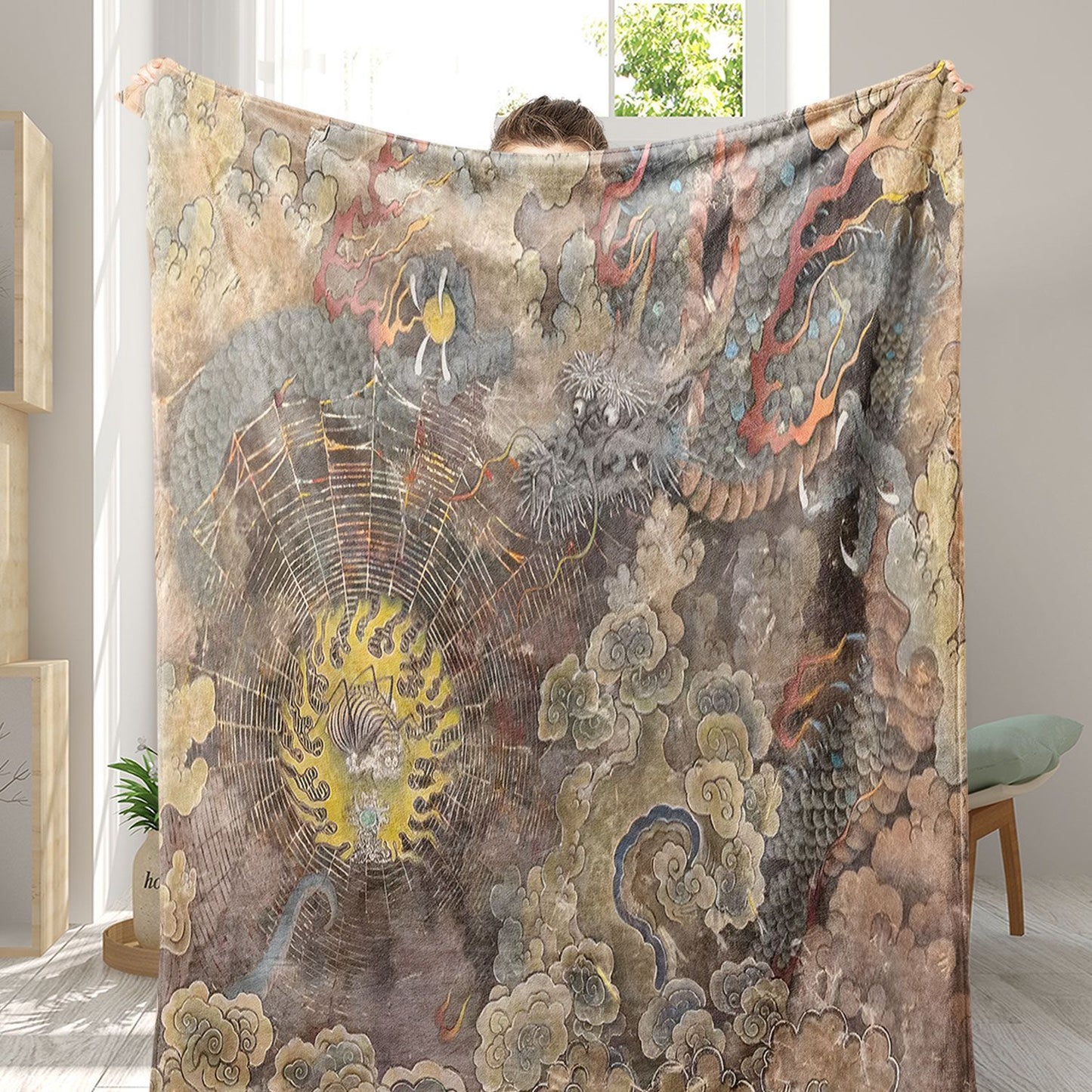 Künstlerische Drachenthemen-Wurfdecke