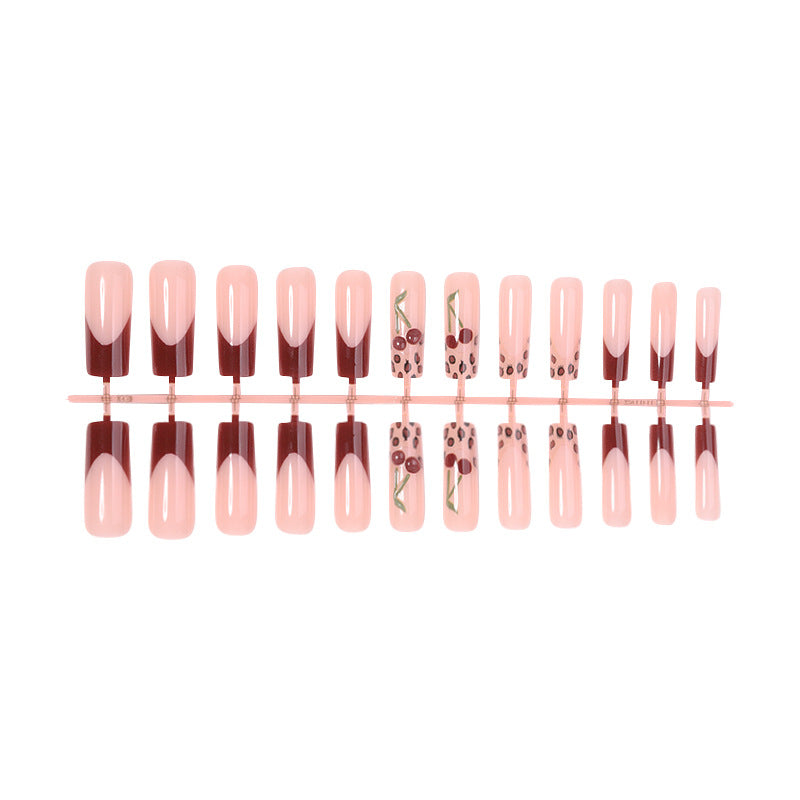 Künstlerisches Floral Press-On Nagelset Brehn