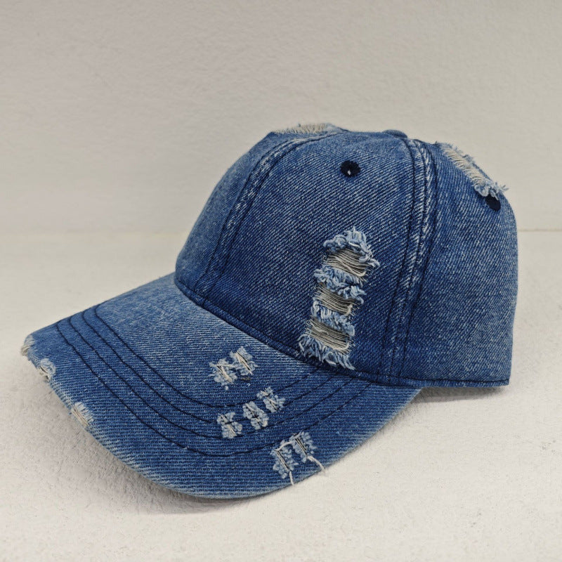 Damen Distressed Casual Denim Baseball Cap Brehn