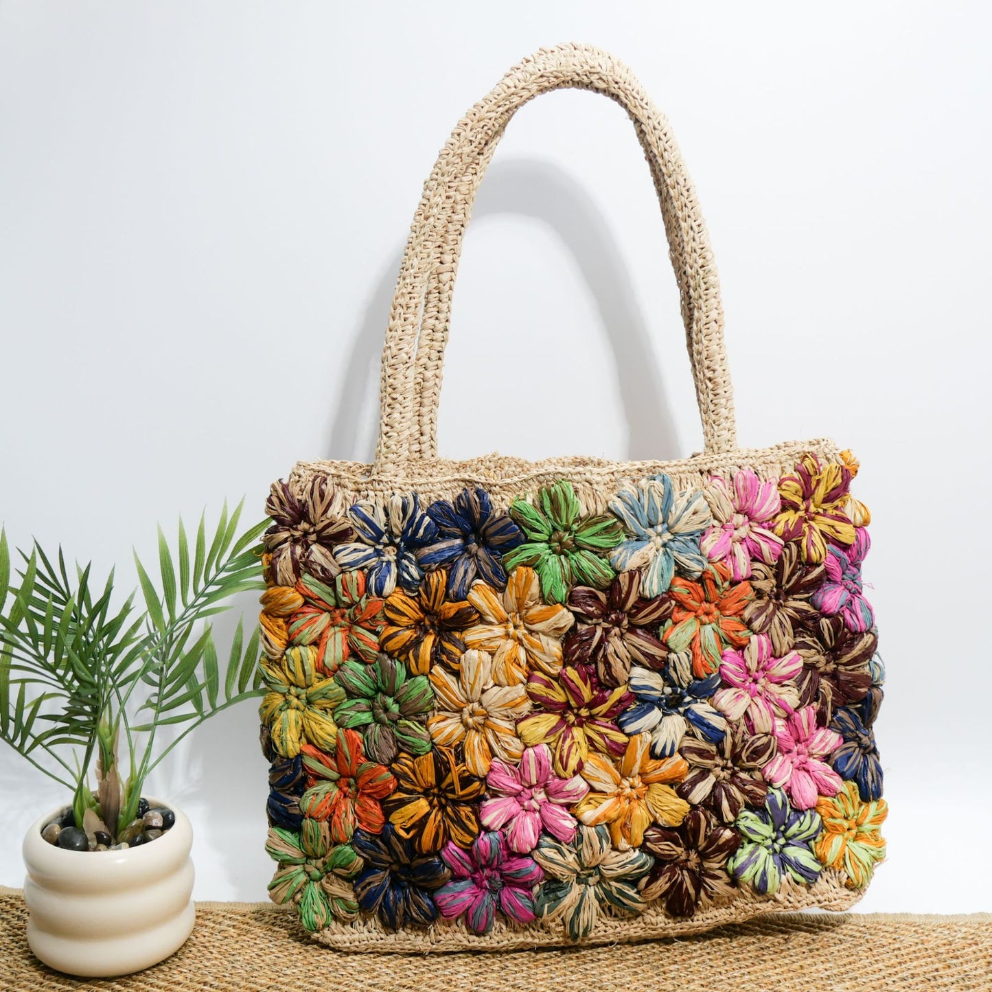 Handgefertigte Dekorative Blümchen Tasche Brehn