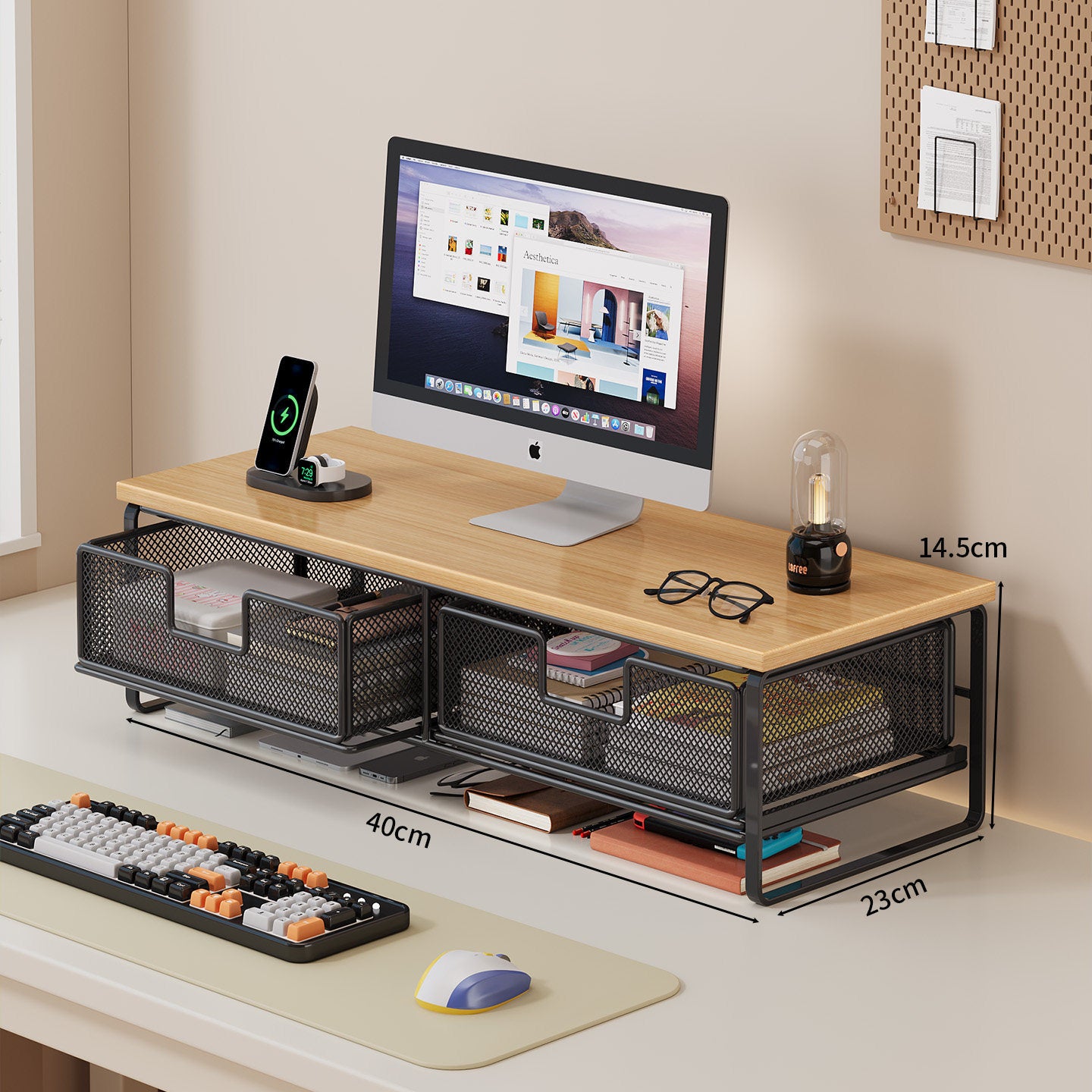 Multi-Funktionaler Drahtgitter Desktop Organizer Brehn