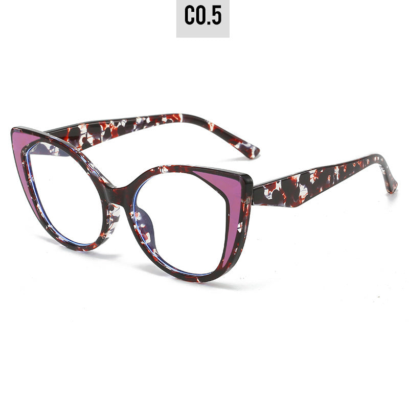 Damen Cat-Eye Brille mit floralem Design und verstellbarem Nasensteg Brehn