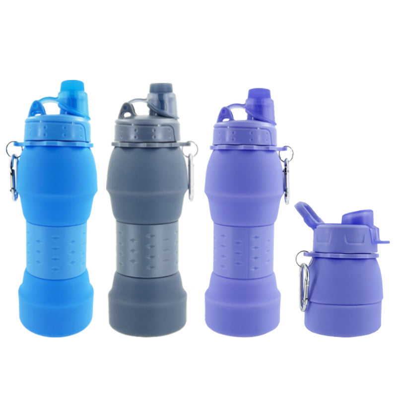Damen faltbare Silikon-Trinkflasche mit praktischem Clip Brehn