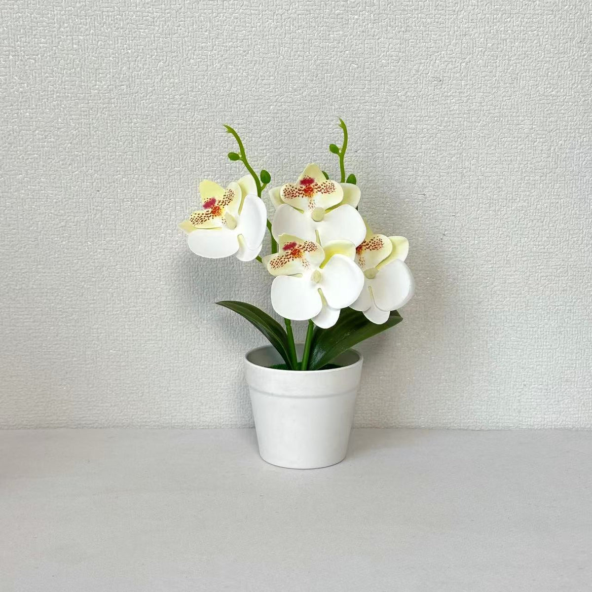 Elegante dekorative Orchideen-Blumenarrangement für die Wohnungseinrichtung