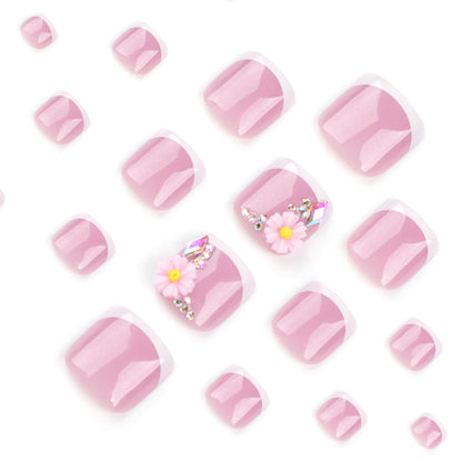 Kunstvolle Fußnagelkunst mit floralen Verzierungen Brehn