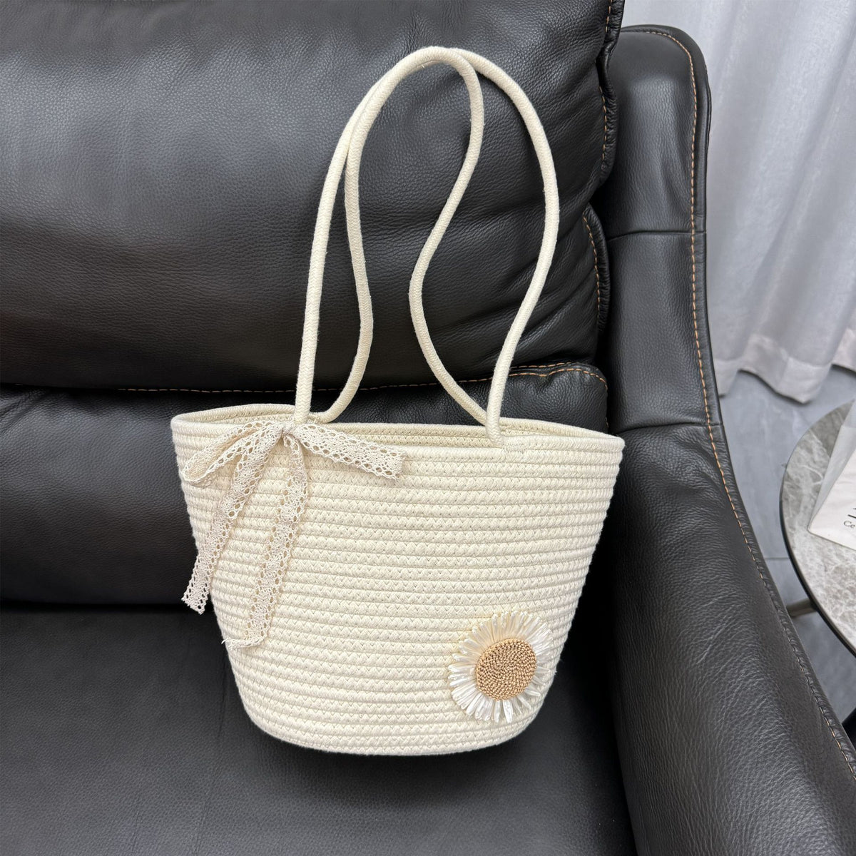 Trendige Strohkorb Tasche Brehn
