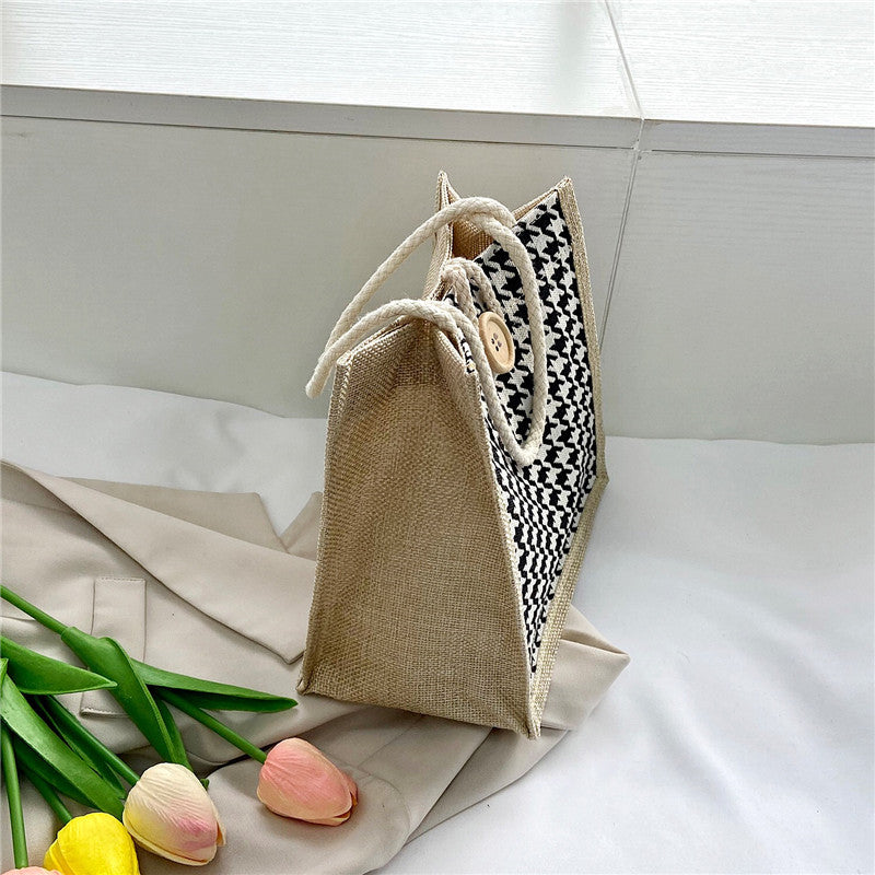 Stylische Hahnentritt-Muster Tragetasche