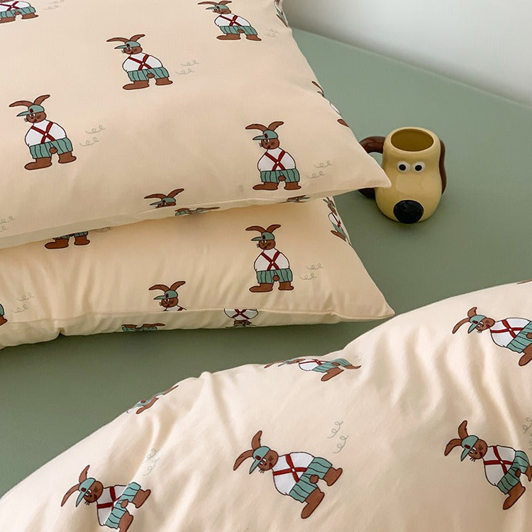 Baby- und Kinderbettwäsche-Set aus weichem Baumwoll-Perkal mit fröhlichem Elefantenmotiv