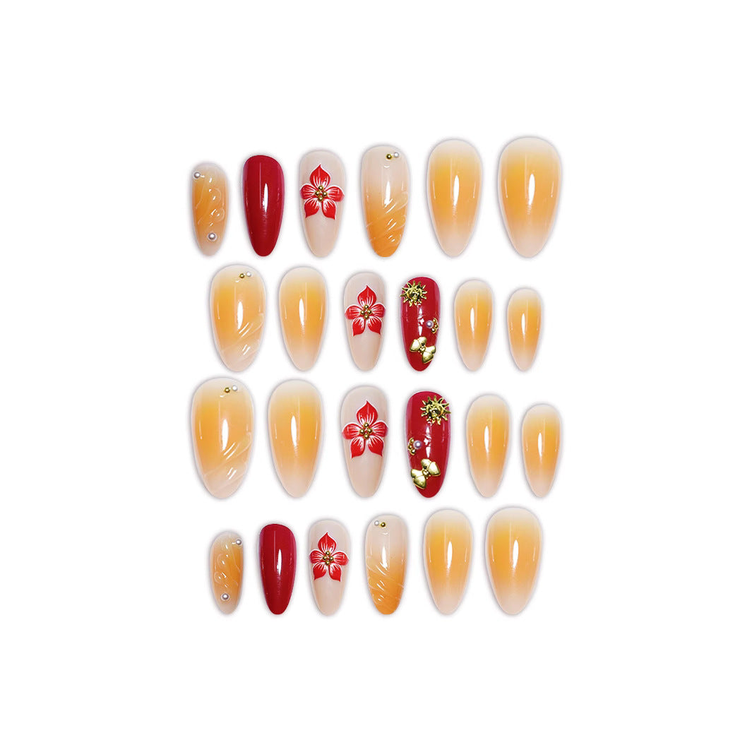 Dekoratives Floral Press-On Nagelkunst Set Brehn