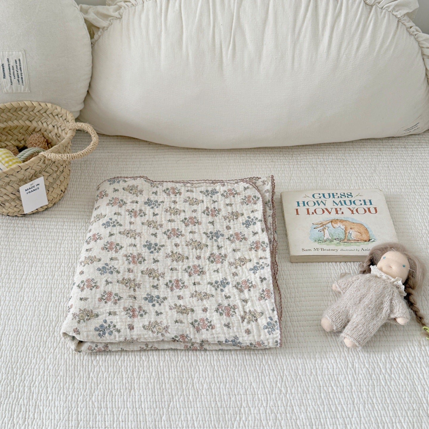 Unisex Kuschelige Musselin-Decke mit zartem Blumenmuster Brehn
