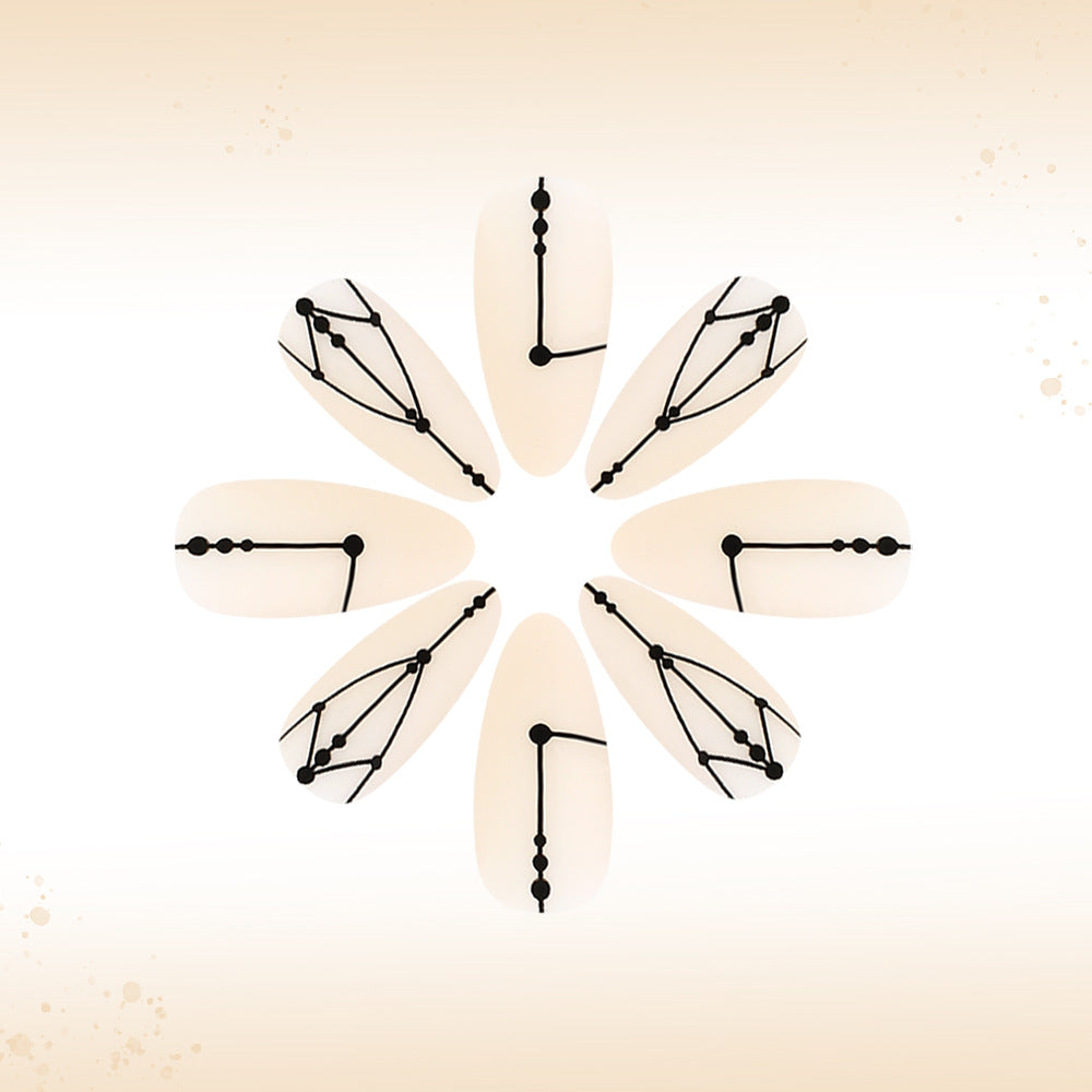 Künstlerische geometrische Press-On Nägel Brehn