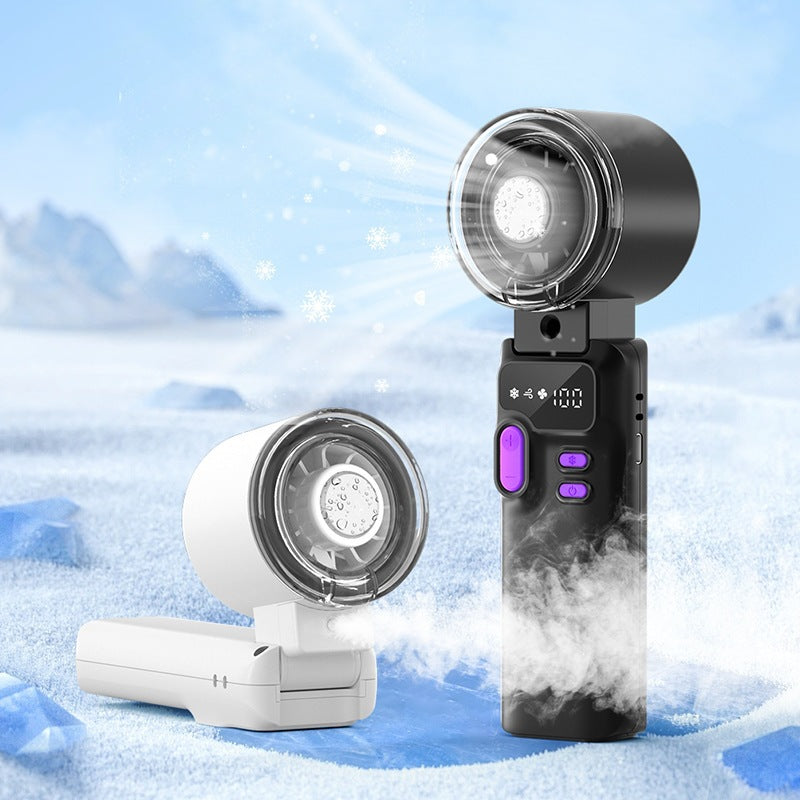 Kühlender tragbarer digitaler Display-Nebel Mini Ventilator mit verstellbarem Neigungswinkel Brehn