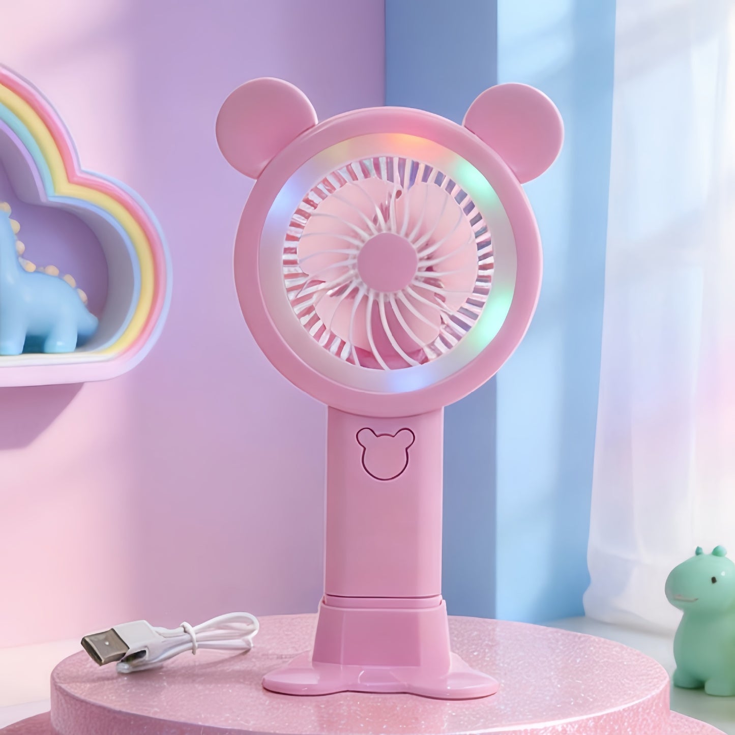 Damen Tragbarer Mini-Ventilator im verspielten Bären-Design Brehn
