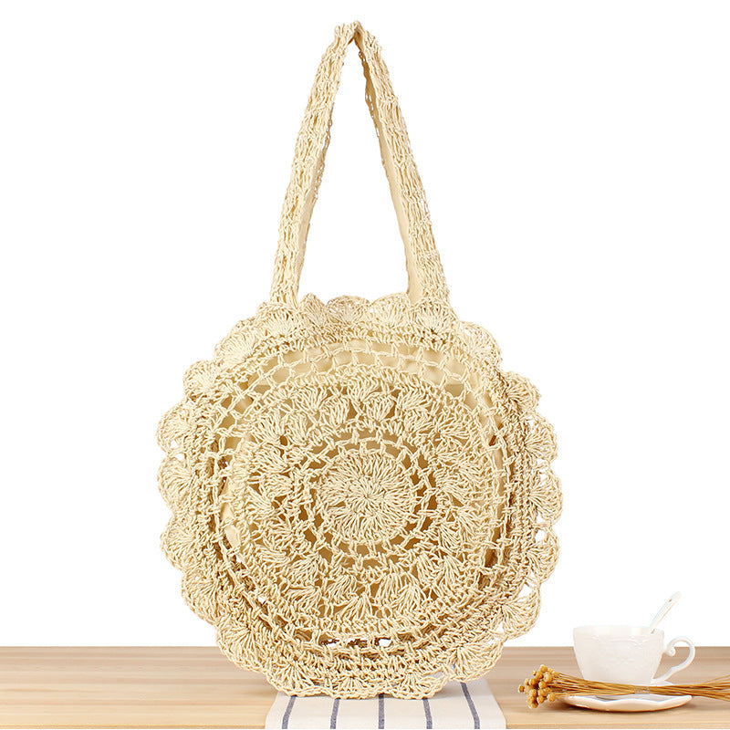 Handgeknüpfte Strandtasche mit Kunstvollem Runddesign Brehn