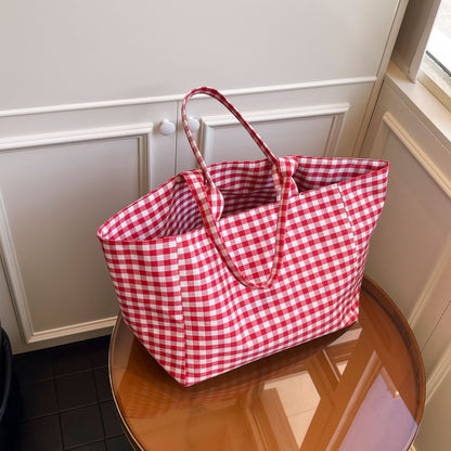 Stylische Gingham-Muster Tragetasche