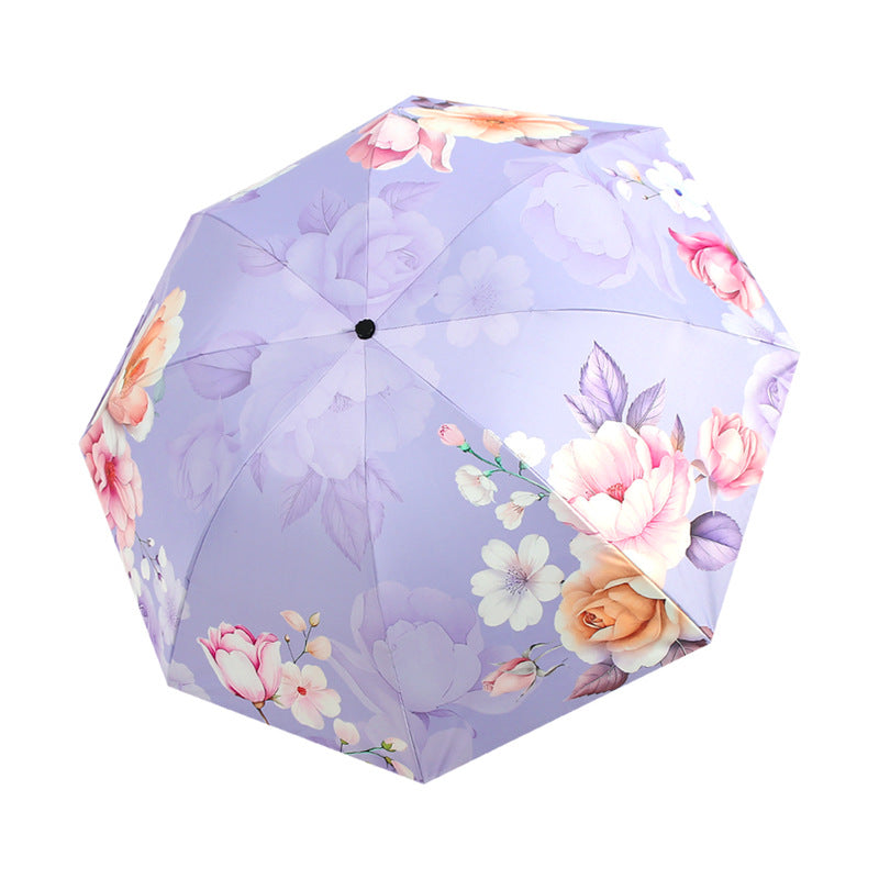 Damen Falt-Regenschirm mit eleganter Blumenoptik Brehn