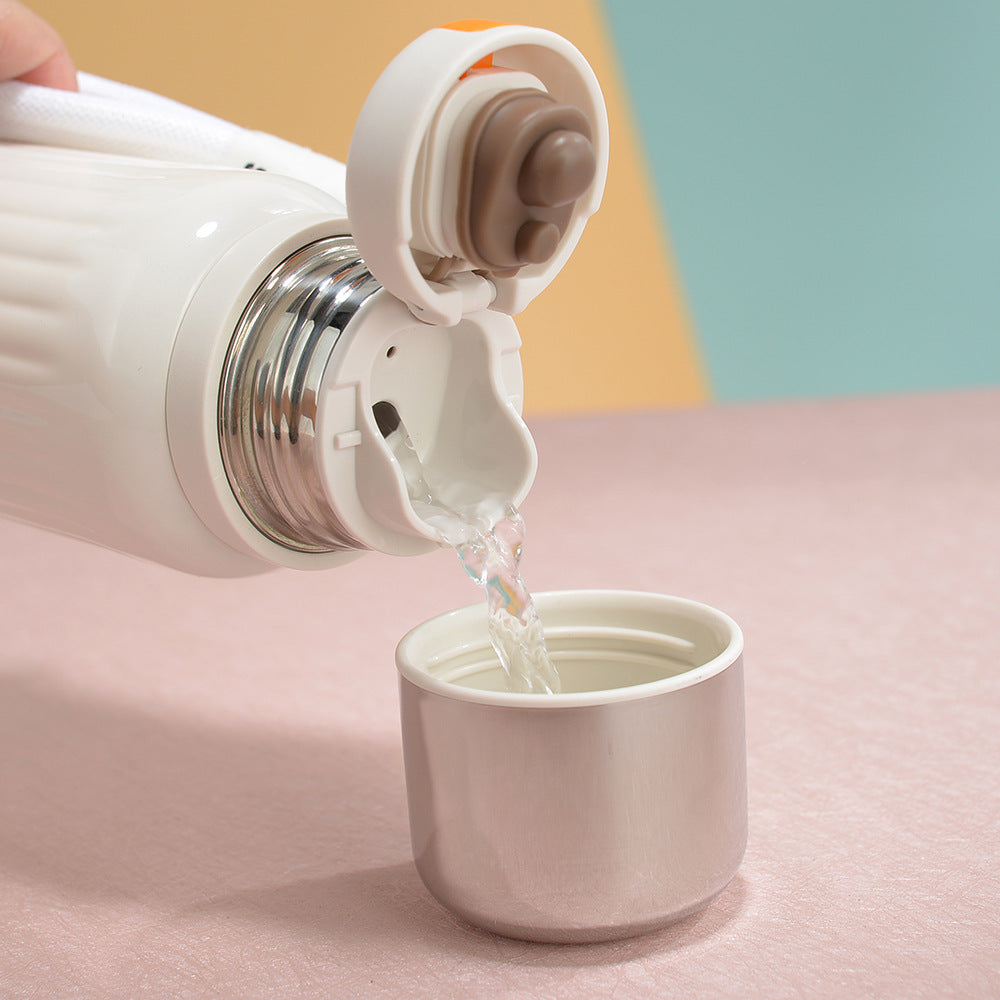 Unisex nan doppelwandige Isolierflasche mit Einhand-Sicherheitsverschluss und abnehmbarem Trinkbecher Brehn
