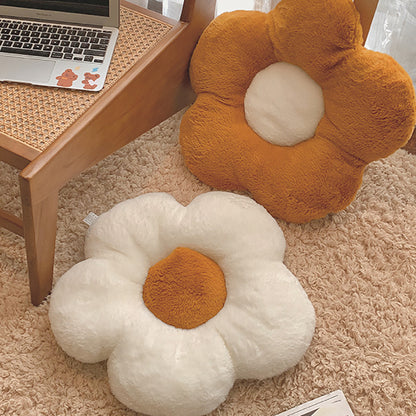 Blütenförmiges Plüsch-Sitz- und Dekokissen aus weichem Teddyfleece Brehn