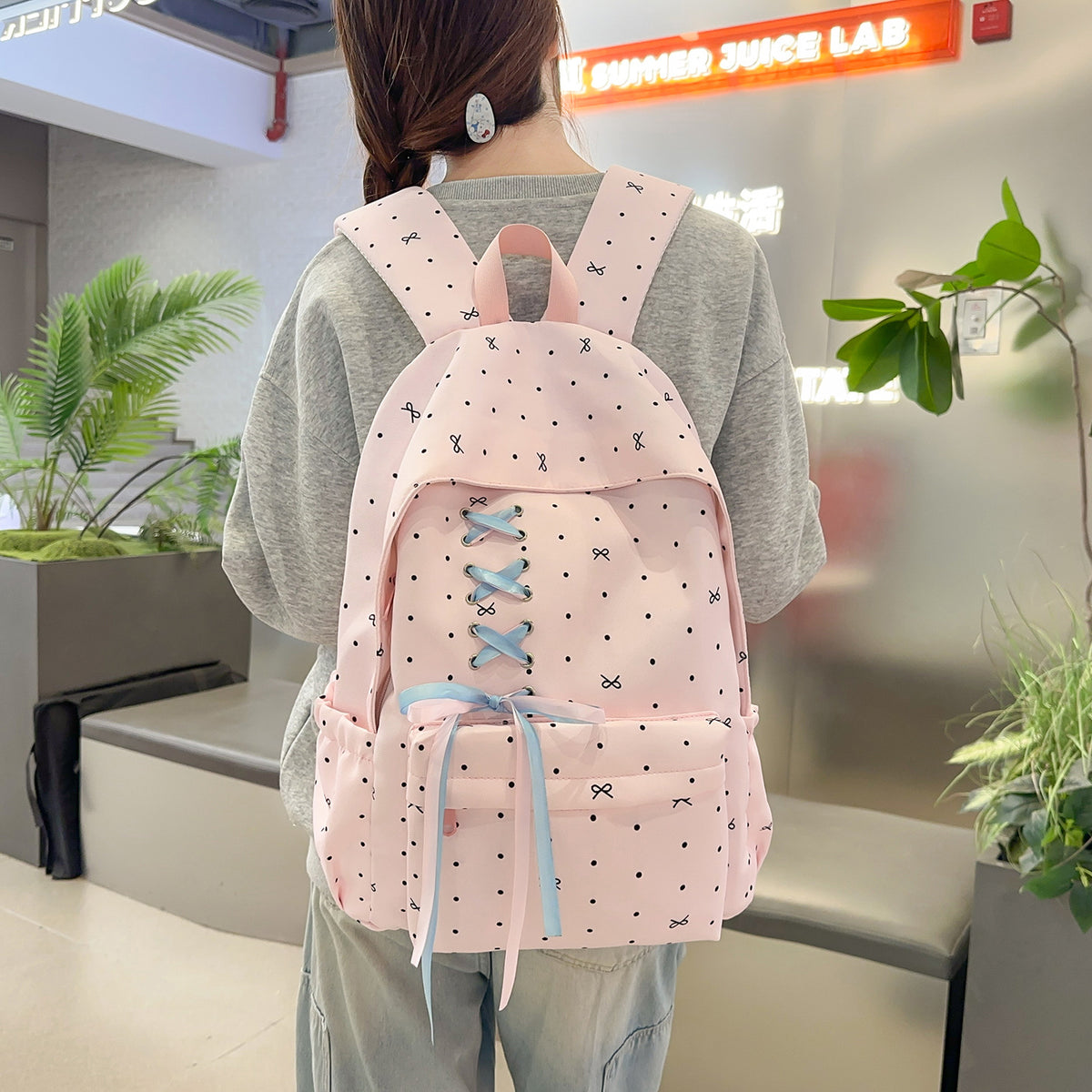 Stylische Schnürverschluss verzierten Rucksack Brehn