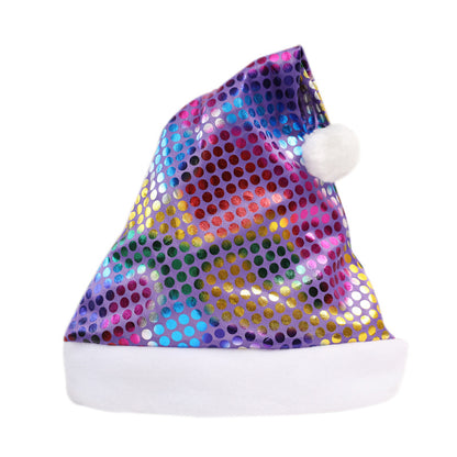 Glitzernde Weihnachtsmütze mit Plüschbesatz