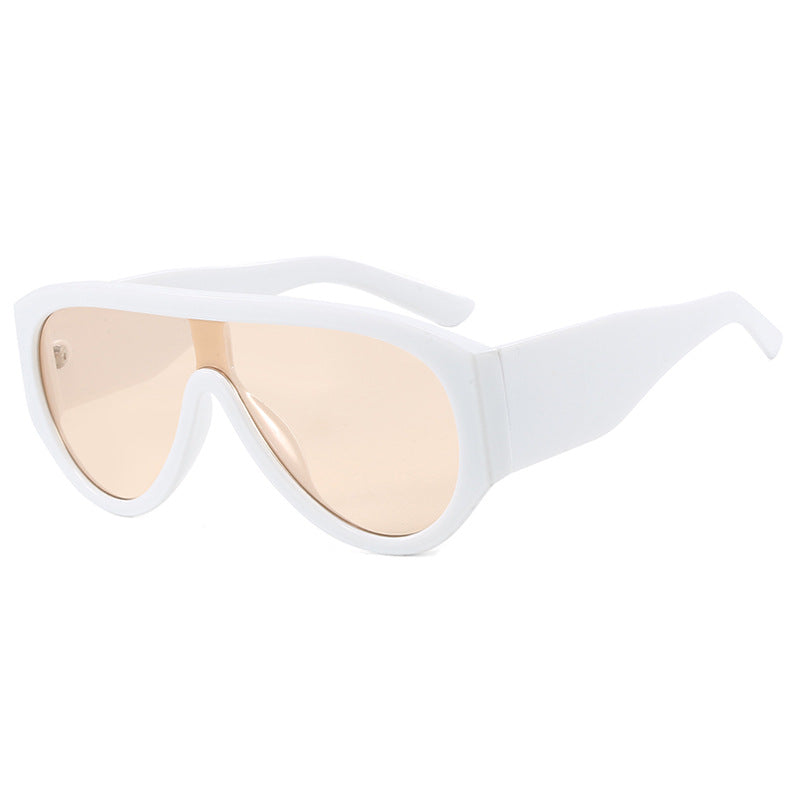 Damen modische Sichtschutz-Sonnenbrille mit breitem glamourösem Rahmen und UV-Schutz Brehn