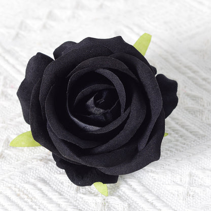 Dekorativer Samt Rose Pins Brosche