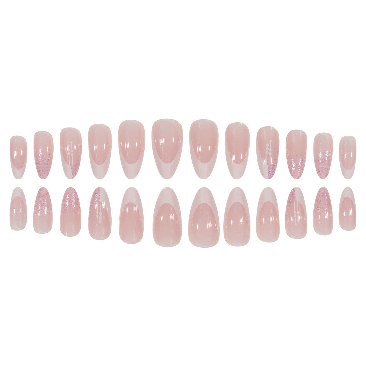 Elegante Stiletto Press-On Nägel mit künstlerischer French Tip Brehn