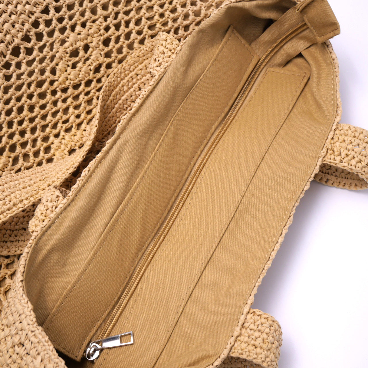 Große Makramee Tasche mit Lederakzenten Brehn