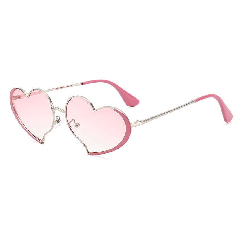Damen Herzförmige Sonnenbrille mit glamourösem Rahmen Brehn