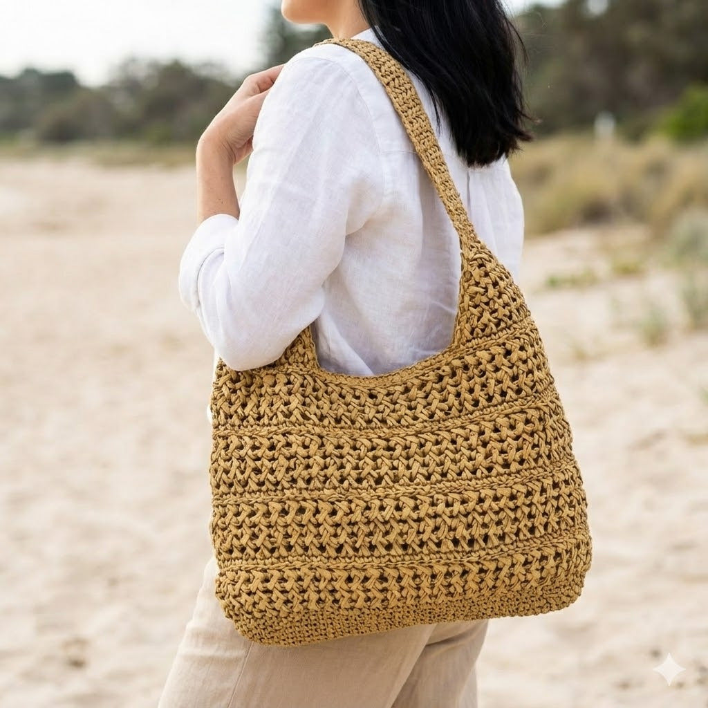 Handgefertigte Makramee Hobo-Tasche Brehn
