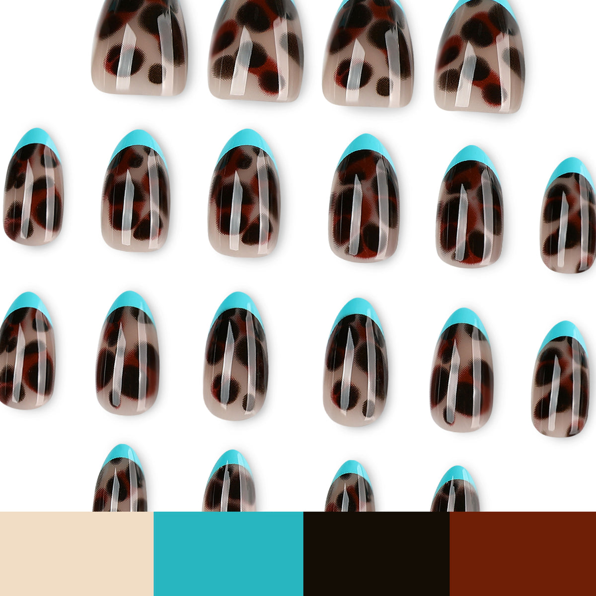Kunstvolle Nagelkunst mit leopardem Farbspiel Brehn