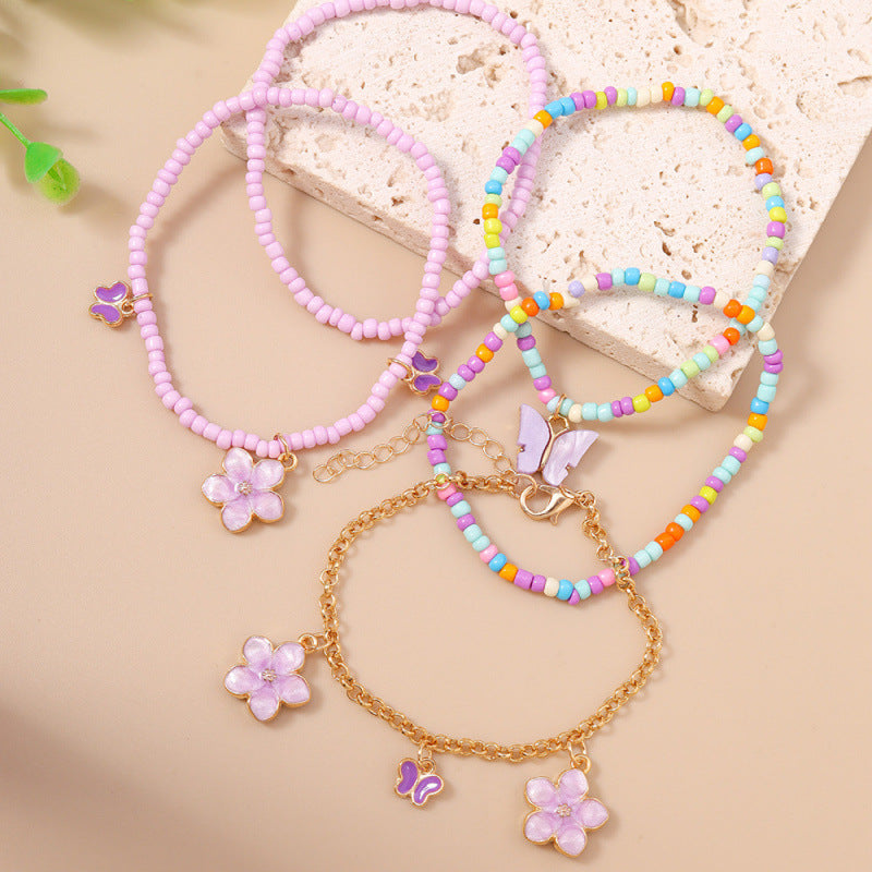 Blumen Charm Armband Set Brehn