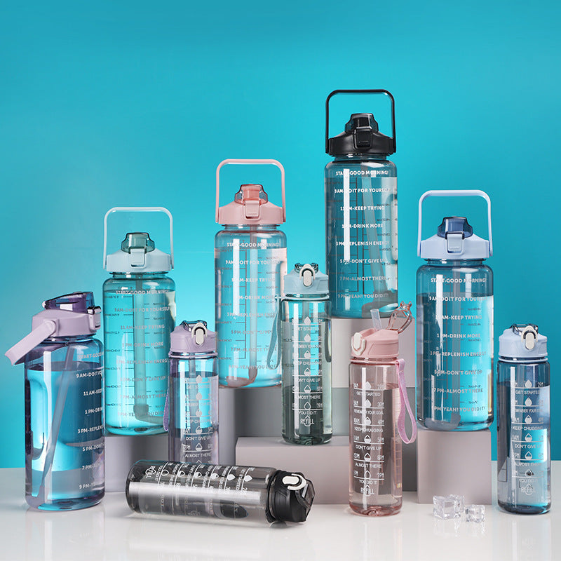 Damen Motivierende Wasserflasche mit Zeitmarkierungen Brehn