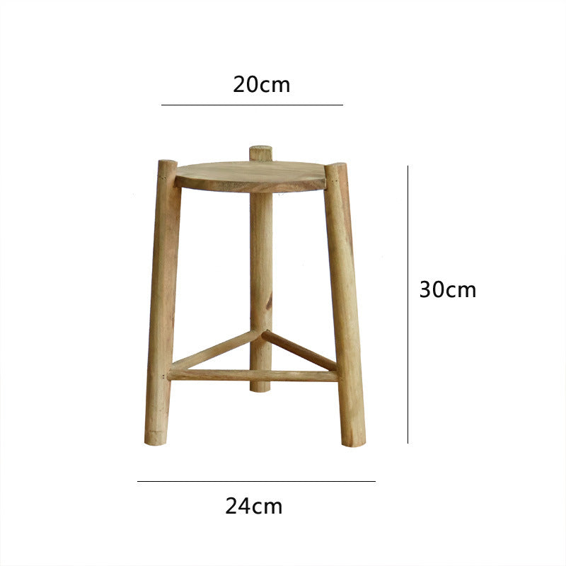 Rustikaler Holz-Hocker Brehn