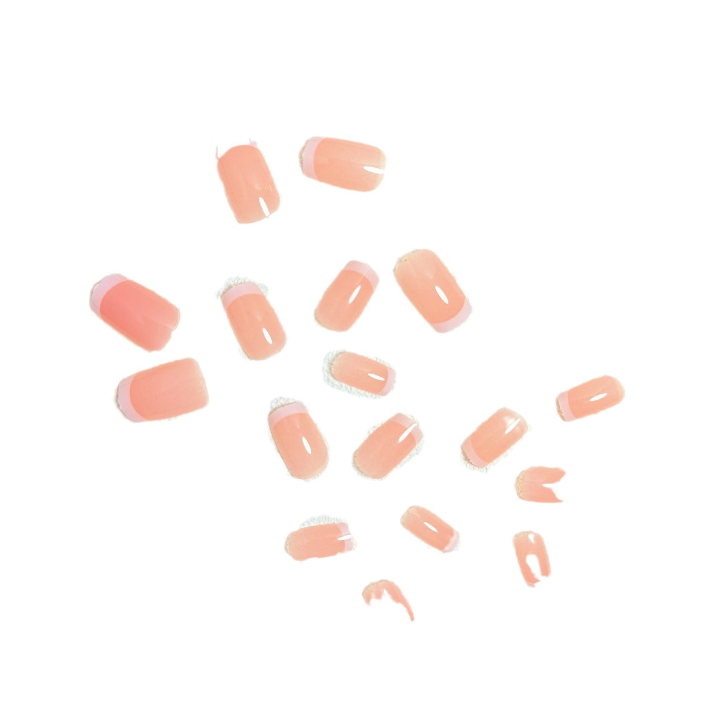 Elegante French Tip Drucknägel Set Brehn