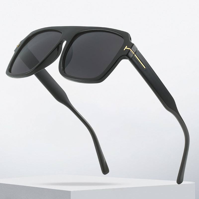 Damen quadratische Sonnenbrille mit modischem, transparentem Rahmen Brehn