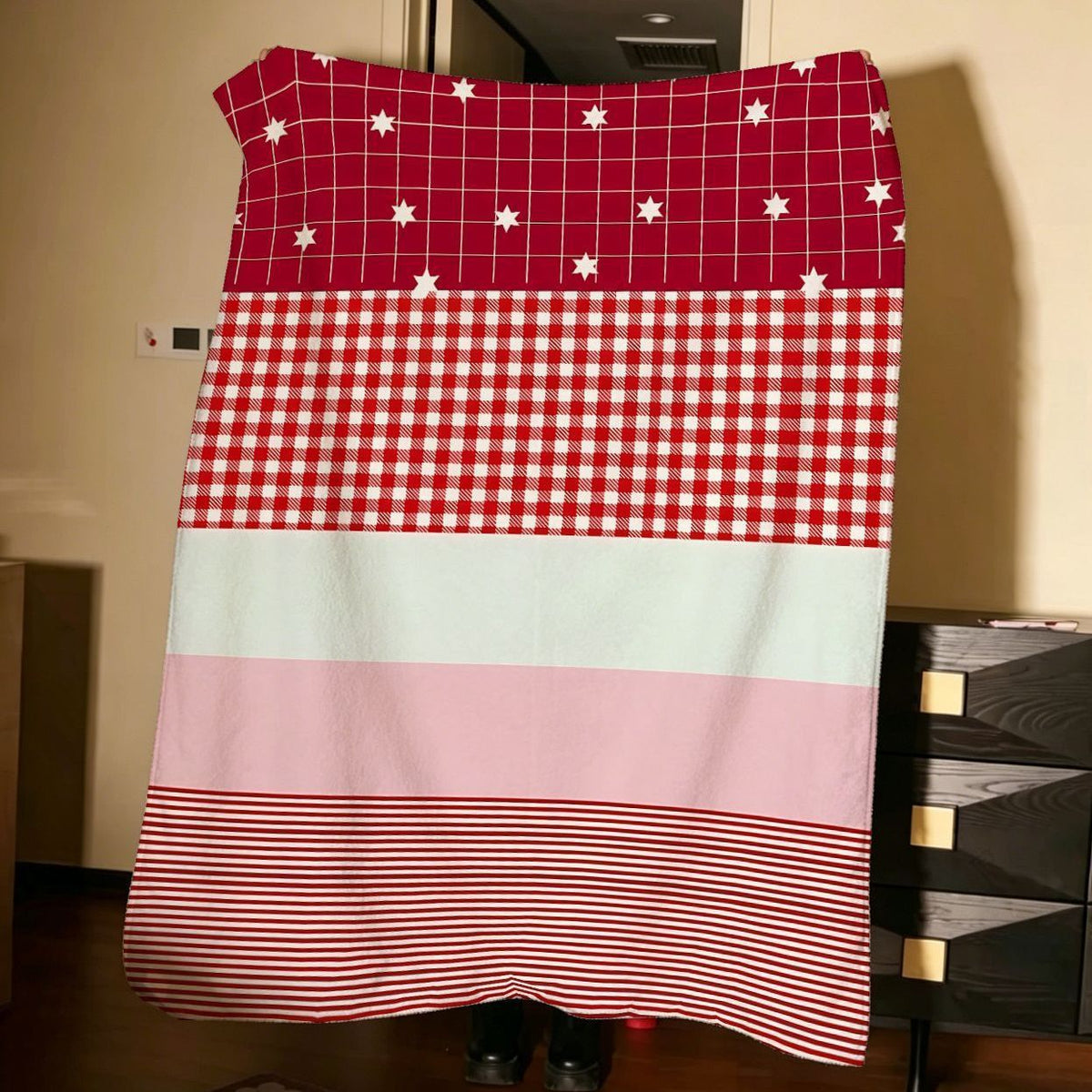 Patchwork-Fleece-Wurfdecke