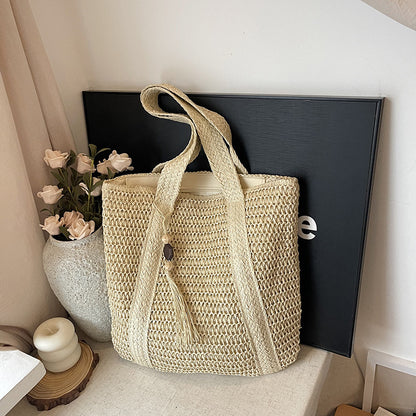 Handgefertigte Strohtasche Strandtasche