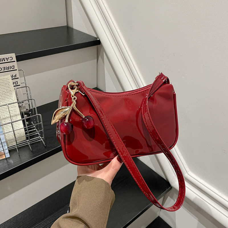 WoGlossy Texturiertes Handheld Crossbody Bag Brehn